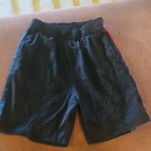 VM Athletic Shorts in Black with Red Stripe